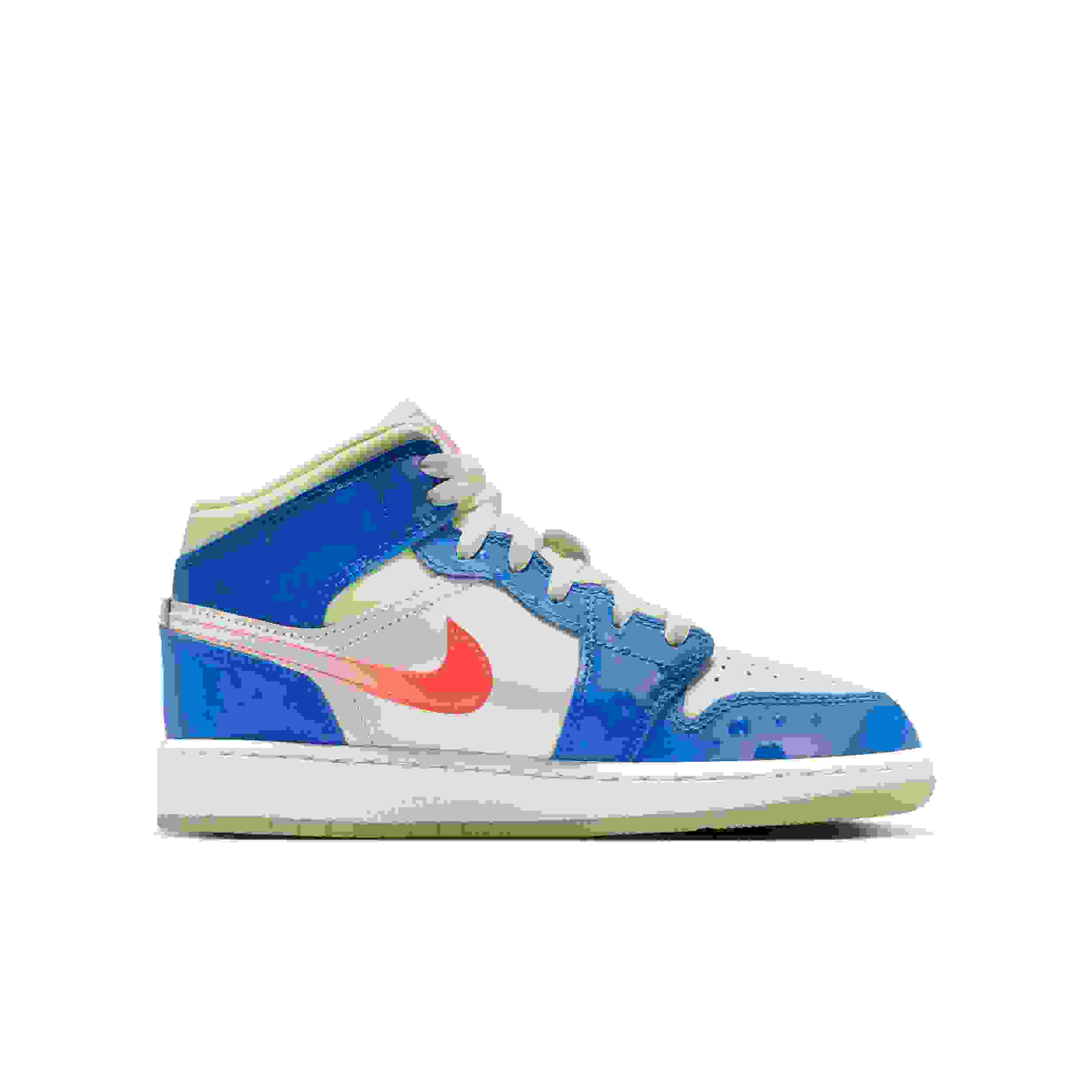 Jordan 1 Mid SE Grade School Boys' "Game Royal/Barely Volt/Infrared 23/Pale Ivory" Shoe